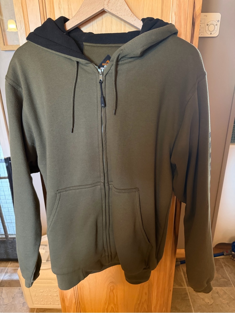 Ridgecut Men's Olive Green Full-Zip Hooded Sweatshirt - Hoodie